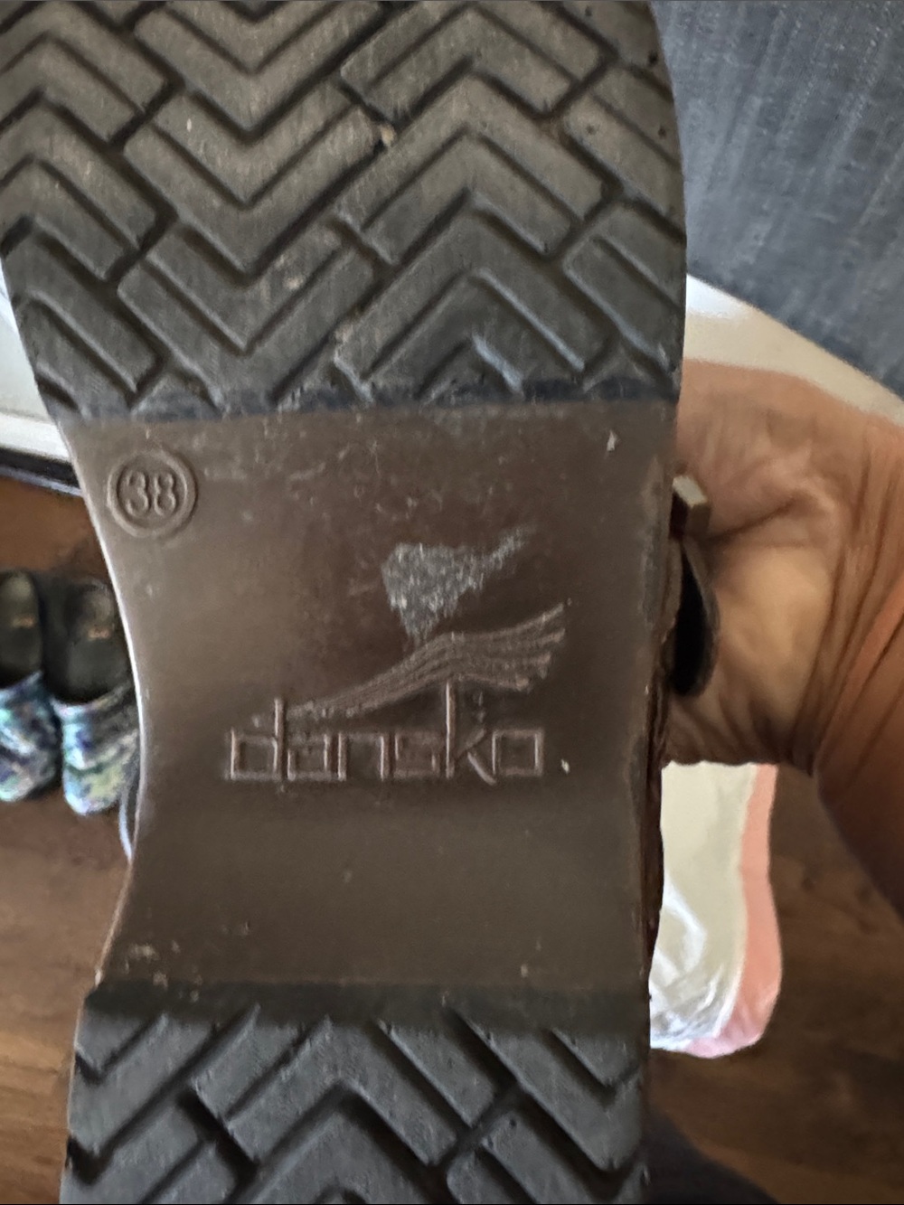 Dansko Brown Leather Clog Mules with Buckle Detail - Picture 5 of 6